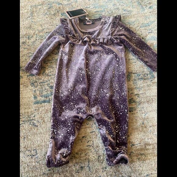 Adorable Velvet Baby Romper - Andy & Evan 6-9M NWT - Picture 1 of 6